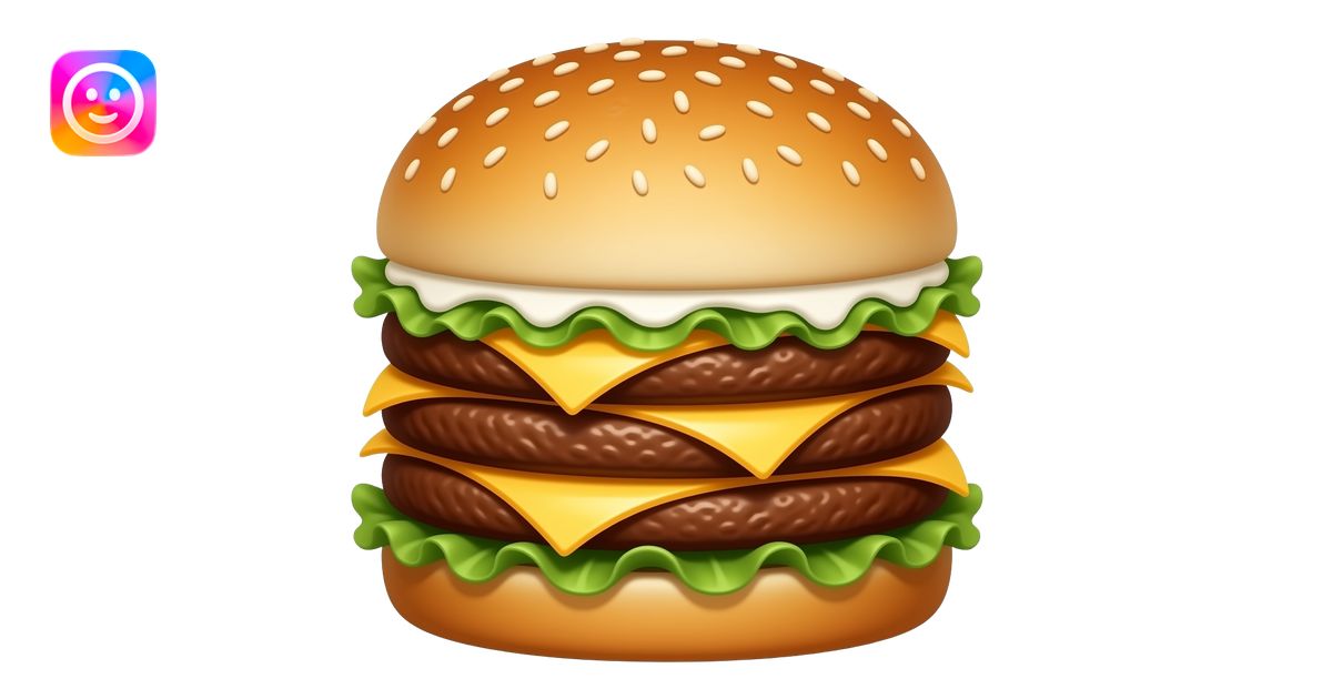 triple chicken burger with just cheese and mayo emoji | AI Emoji Generator