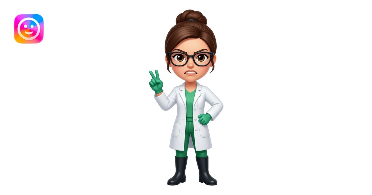 angry brunette scientist woman with brown eyes, brown hair, in a bun ...