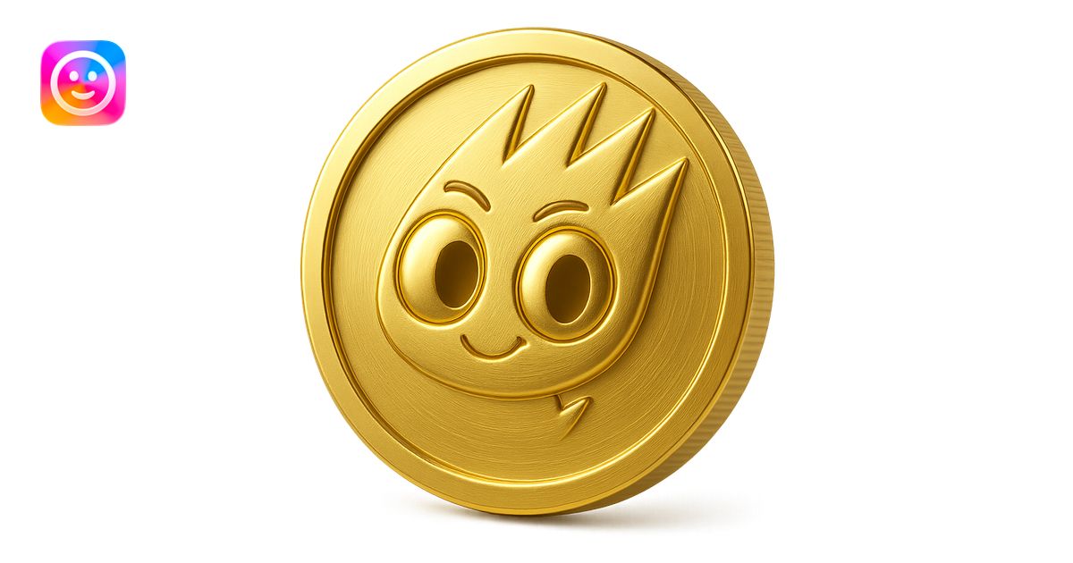 Create a simple flat gold coin with a thin rim, transparent background ...