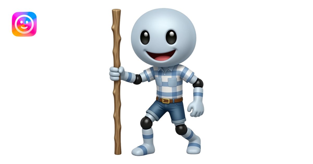 Stickman holding a stick emoji | AI Emoji Generator