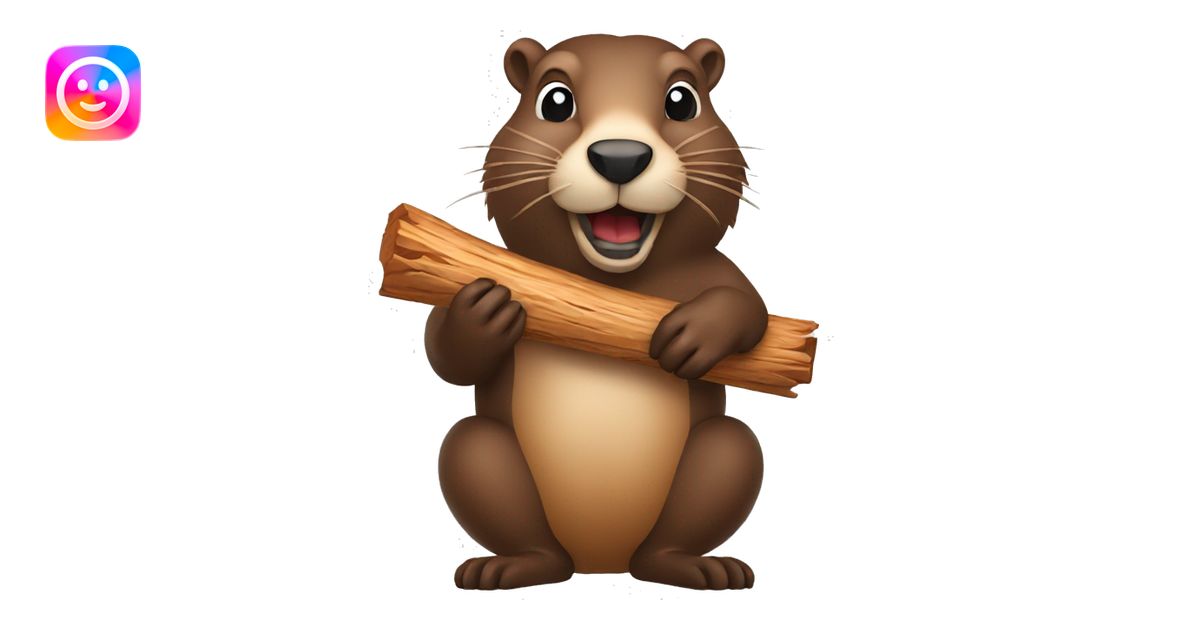 Beaver eating wood emoji | AI Emoji Generator