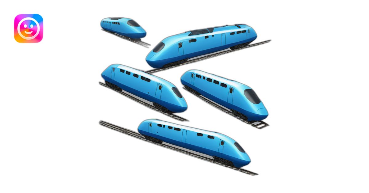 High velocity train blue emoji | AI Emoji Generator