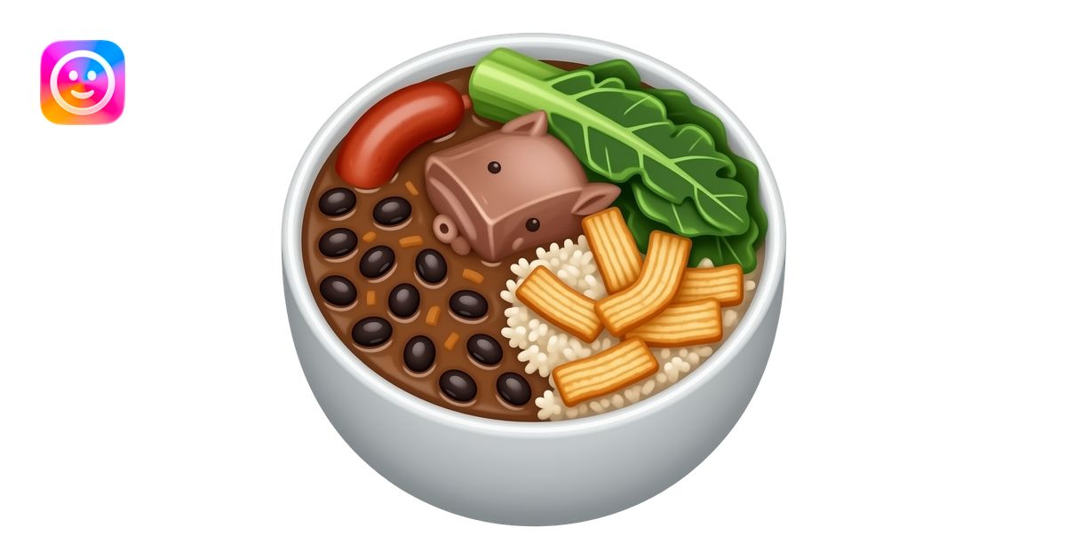 iOS emoji, Brazilian feijoada: black bean stew with pork and sausage ...