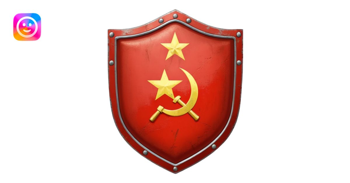 generate a very realistic shield with the USSR flag emoji | AI Emoji ...