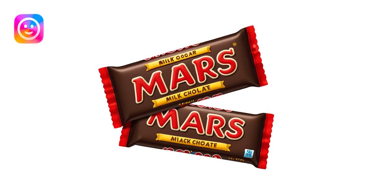 Draw a Mars bar in its classic black wrapper with bold red logo. emoji ...