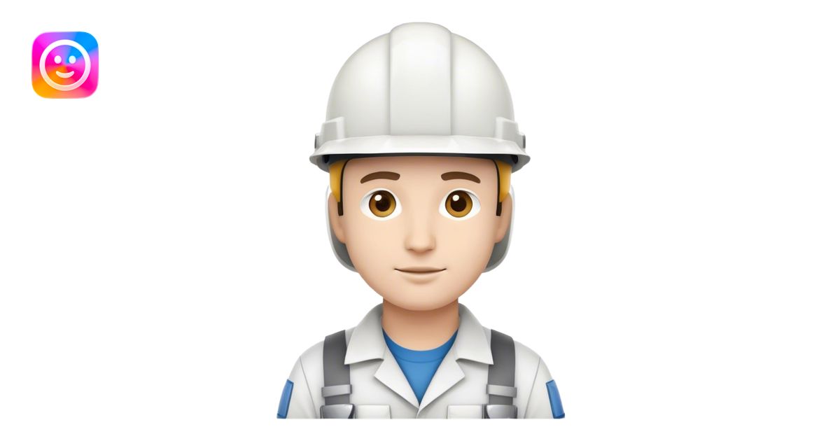 ingeniero con casco blanco emoji | AI Emoji Generator