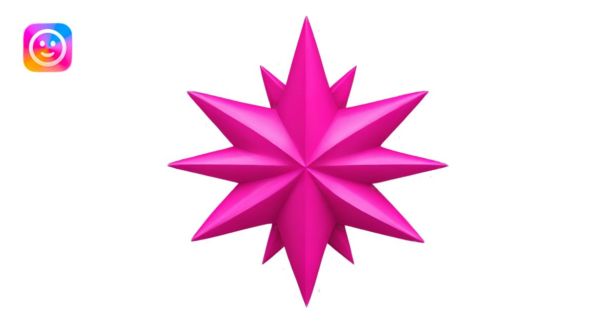 estrella plana con puntas redonda de color rosa fucsia emoji | AI Emoji ...