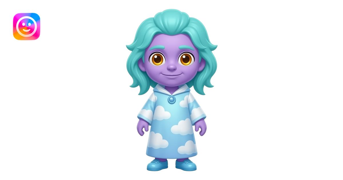 A full-body Zephramancer entity with lavender skin, a huge round head ...