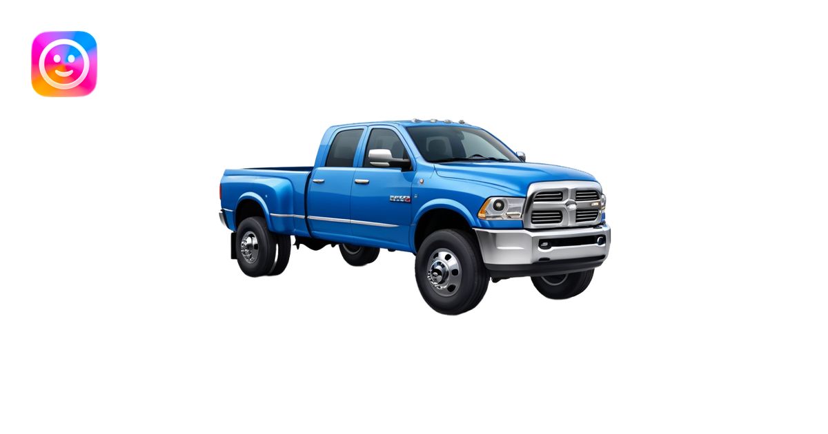 2nd gen dodge truck dually blue emoji | AI Emoji Generator