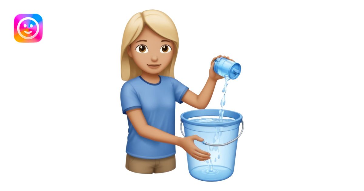 emptying a bucket of water emoji | AI Emoji Generator