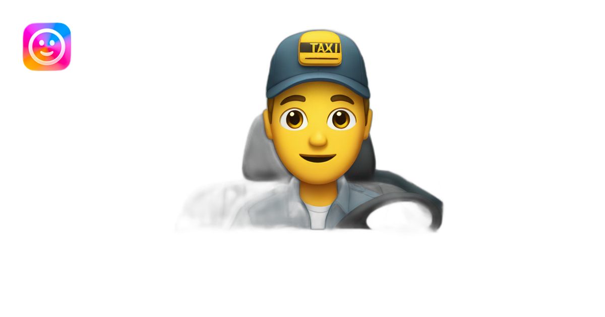 Taxi driver inside of car emoji | AI Emoji Generator