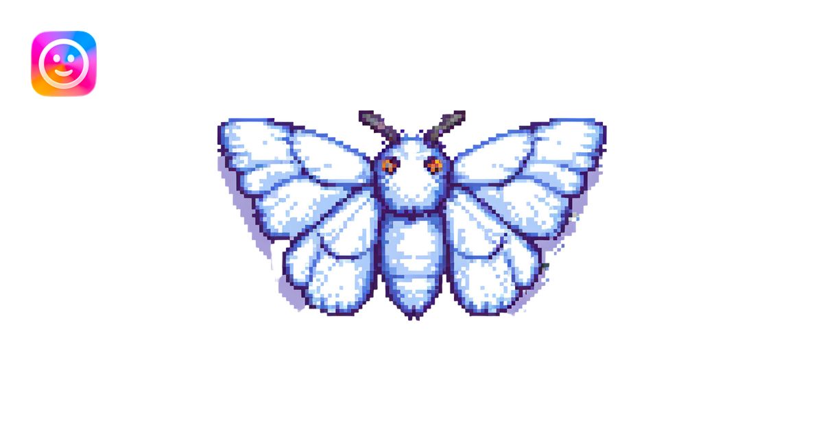 pixel art fluffy moth illustration | AI Emoji Generator