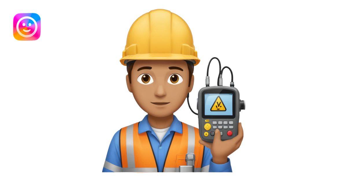 chef opérateur contrôle non destructif homme emoji | AI Emoji Generator