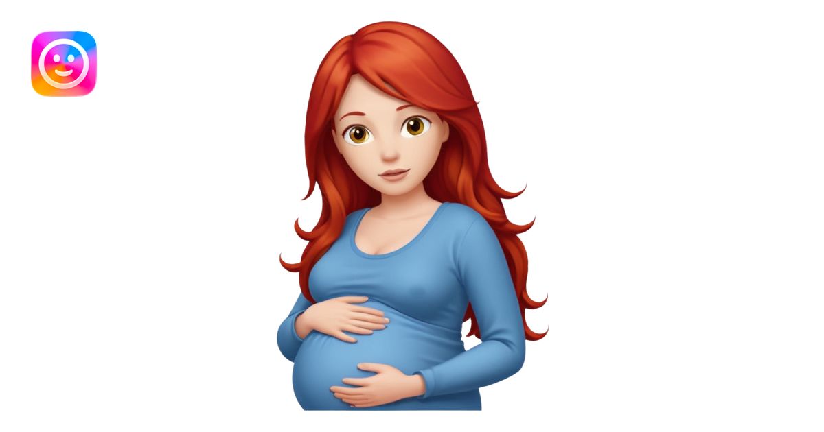 Pregnant woman with red hair emoji | AI Emoji Generator