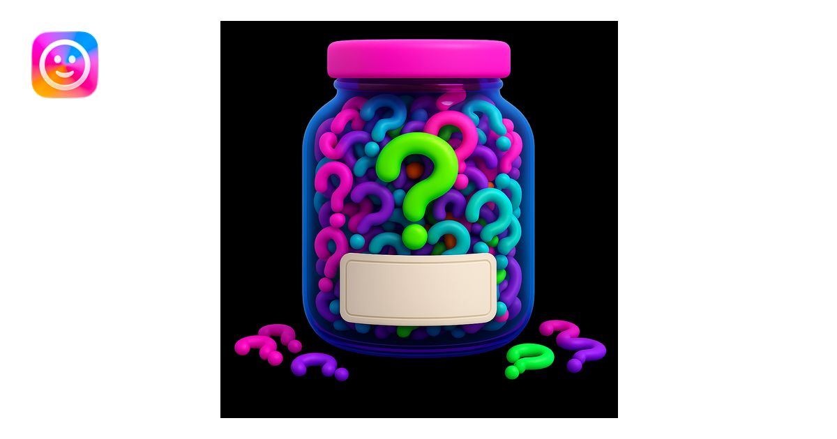 Add a blank label to the front of the jar, keep the neon question marks ...