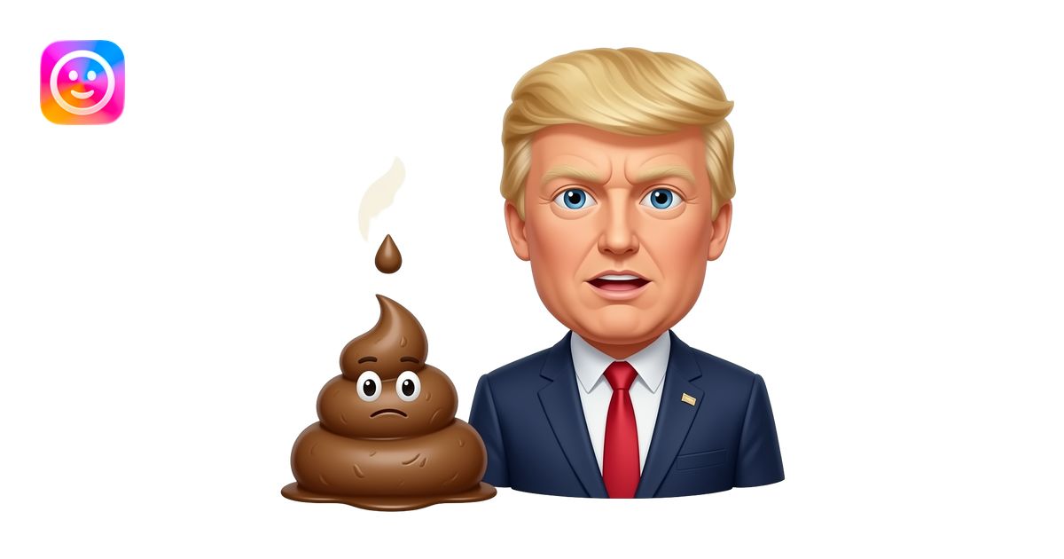 Donald Trump pooping on Elon Musk emoji | AI Emoji Generator