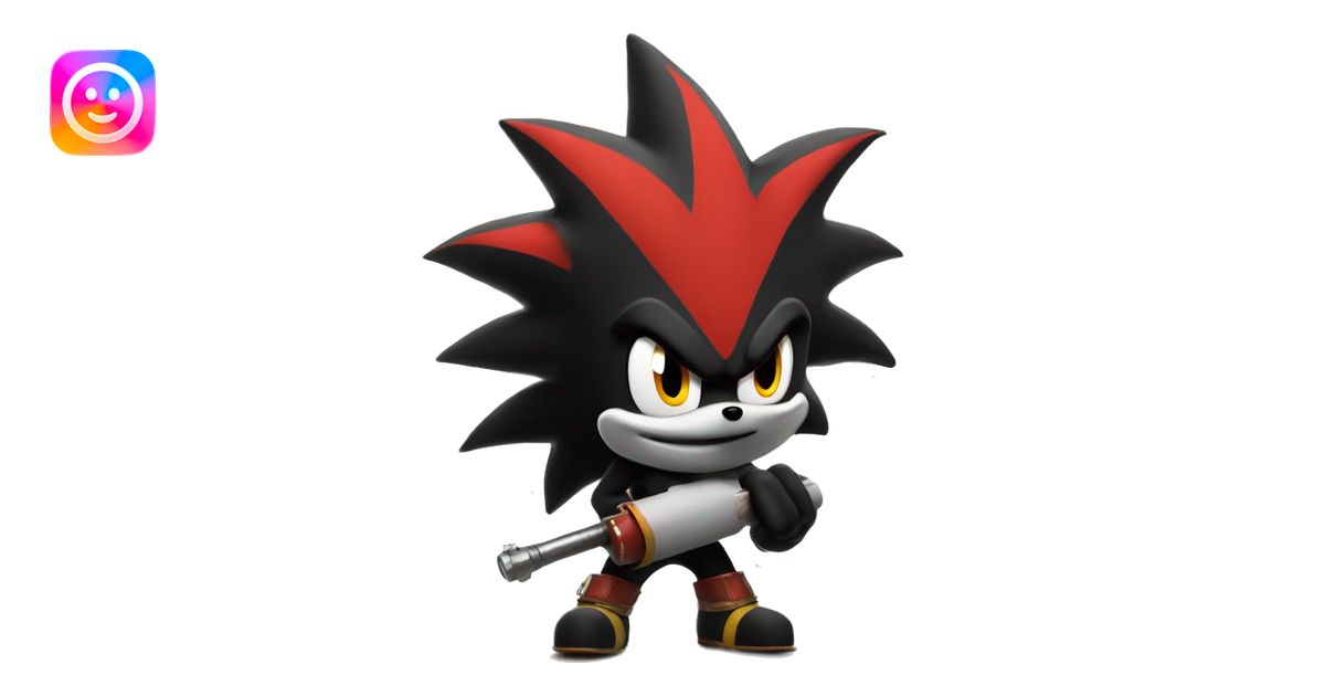 shadow the hedgehog facing a blunt (prop) emoji | AI Emoji Generator