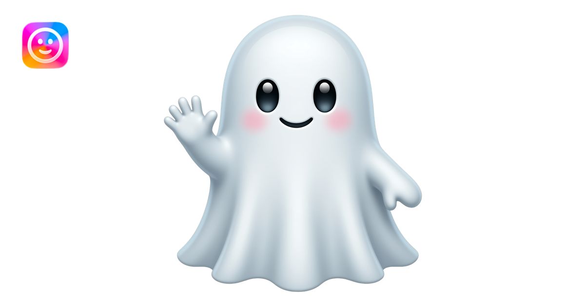 cute Ghost waving bye emoji | AI Emoji Generator