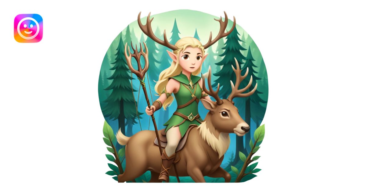 clash-of-clans-aesthetic-blond-elf-archer-portrait-emoji, rendered in a ...