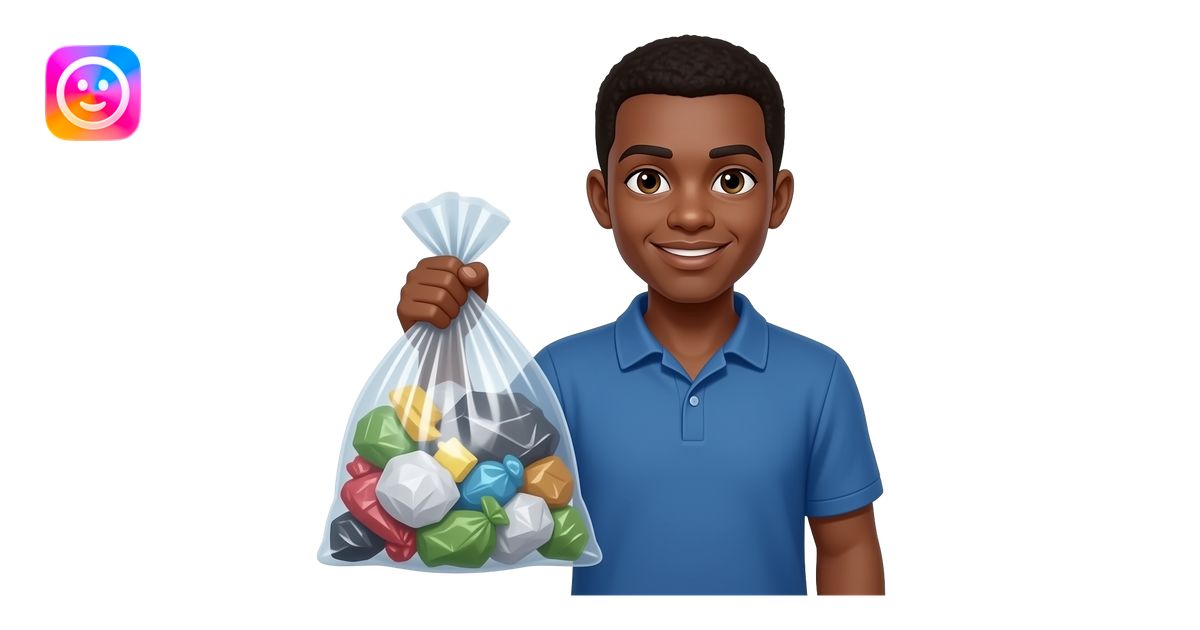 Black person garbage emoji | AI Emoji Generator