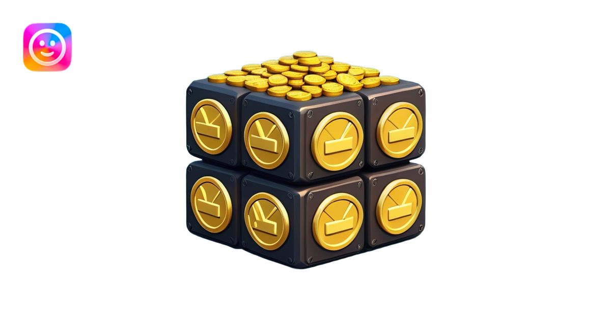 Clash of Clans aesthetic: Cinematic Playful Pixel 3D Coin Stack Emoji ...