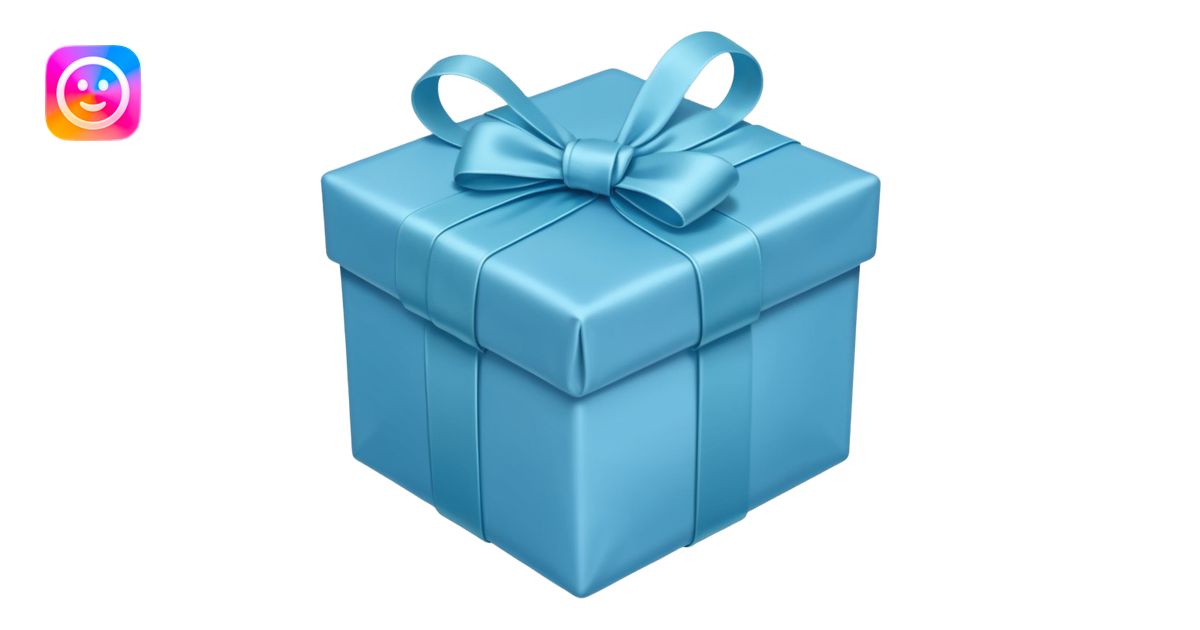 light-blue-christmas-gift-emoji-ai-emoji-generator