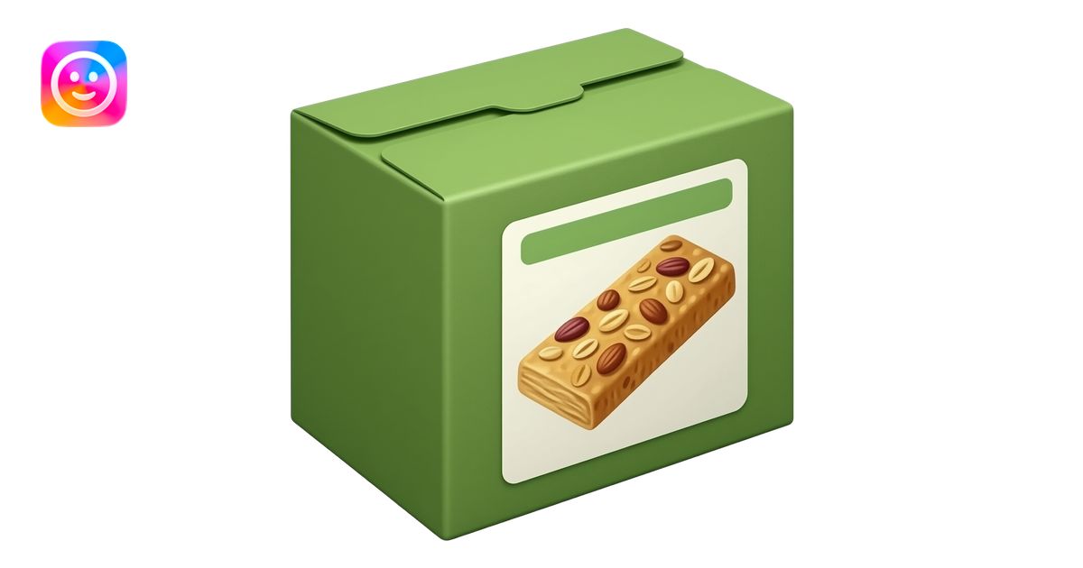 rectangular grocery store green cardboard box of heathy granola bars ...