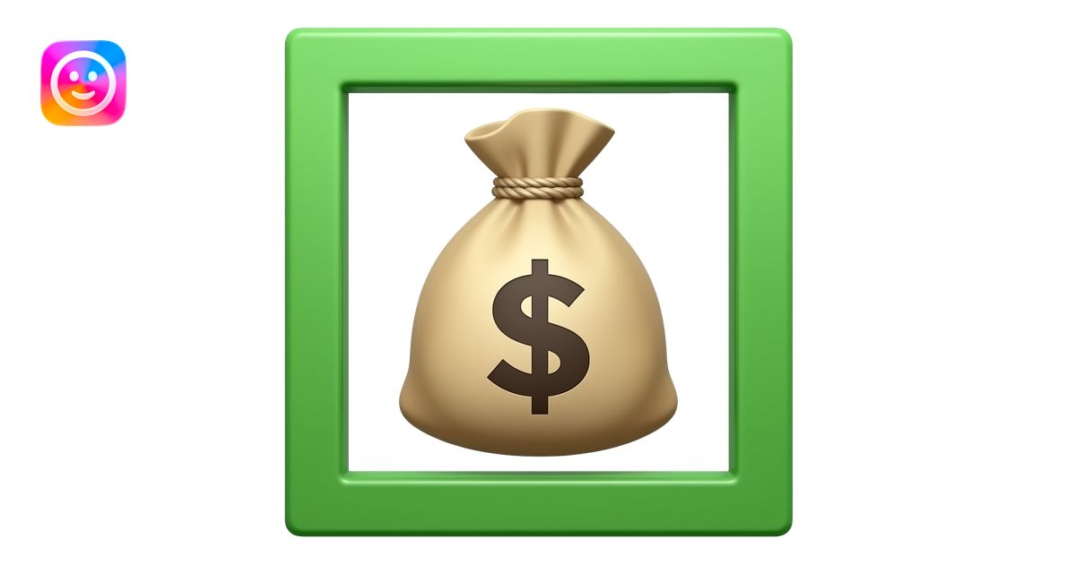money bag inside a green frame emoji | AI Emoji Generator
