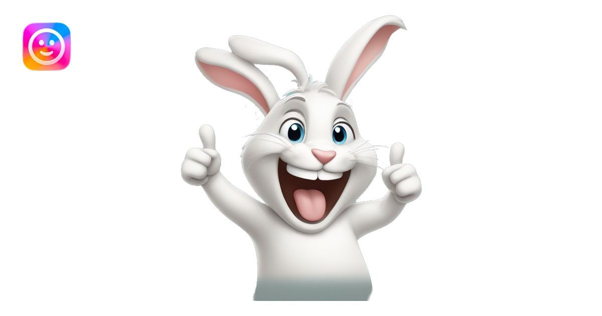 Happy Rabbit With Thumbs Up emoji | AI Emoji Generator