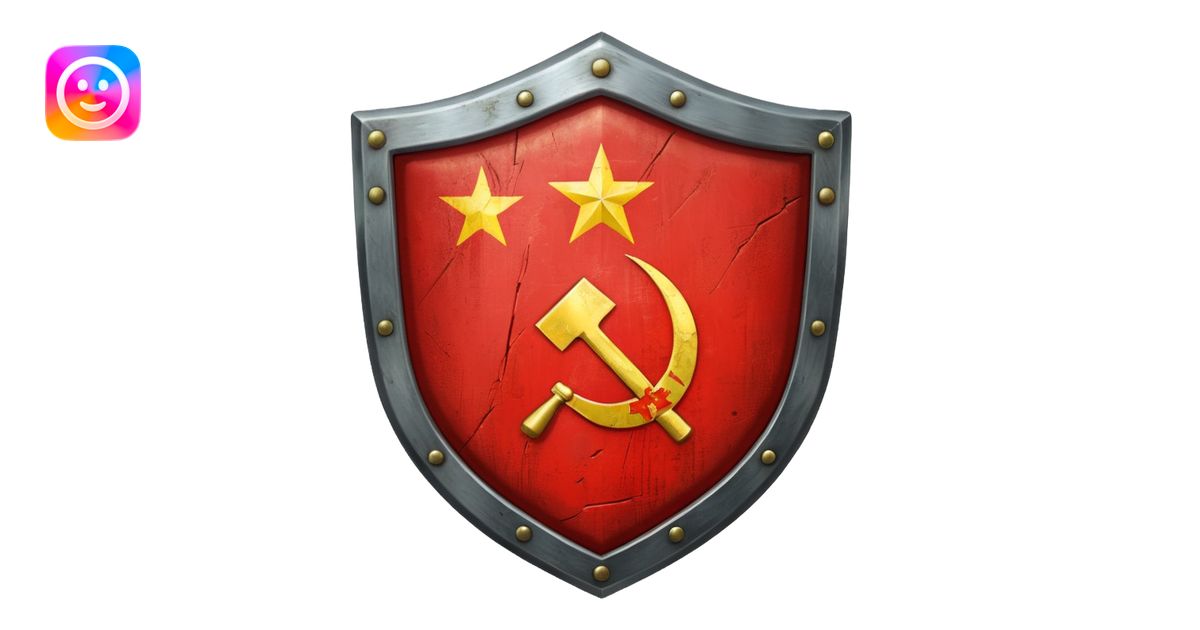 generate a very realistic shield with the USSR flag emoji | AI Emoji ...