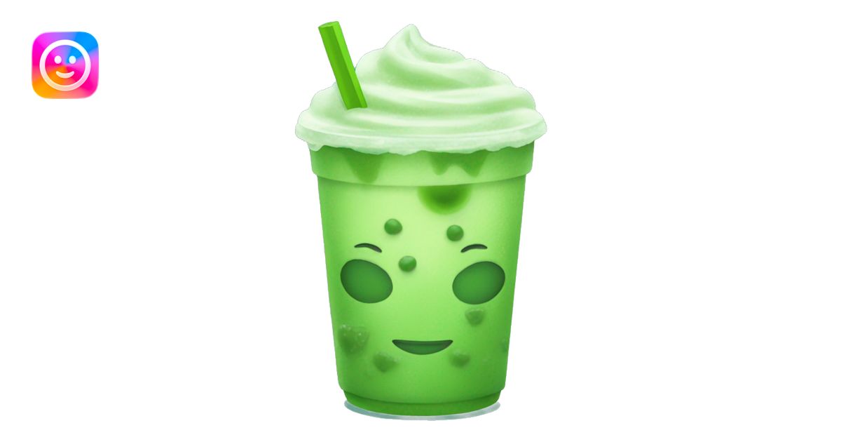 Iced matcha in an aesthetic to go cup emoji | AI Emoji Generator