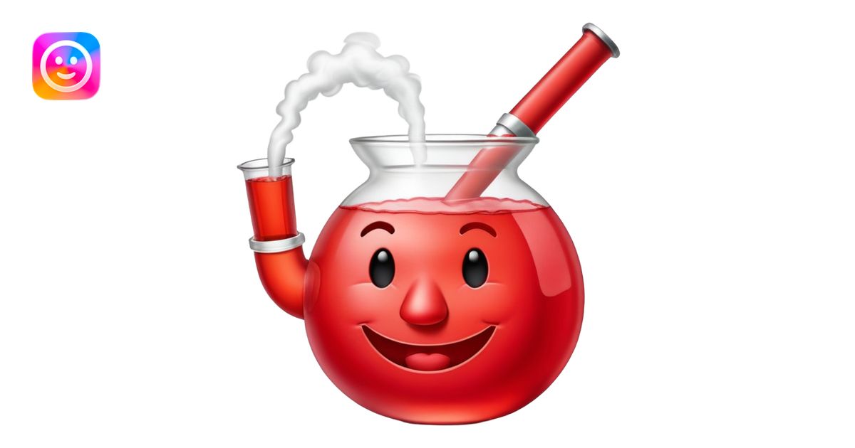 Kool-Aid Man character smoking a bong emoji | AI Emoji Generator