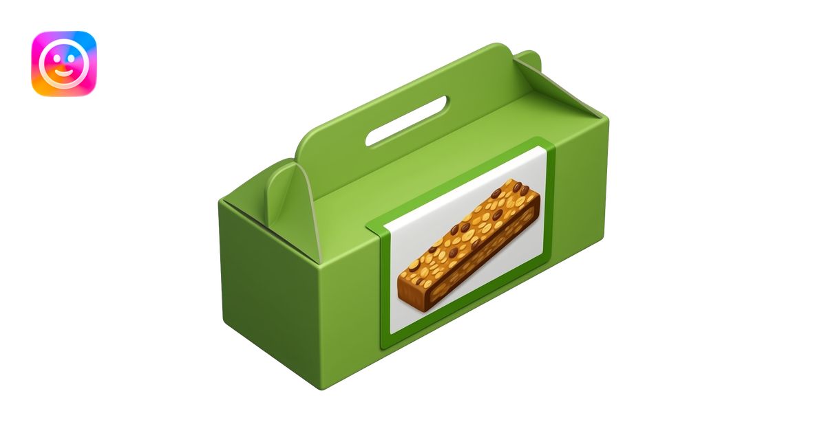 wide rectangular grocery store green cardboard box of heathy granola ...