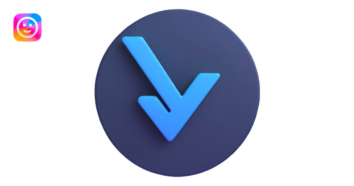 Telegram verification badge, blue circle with white checkmark emoji ...