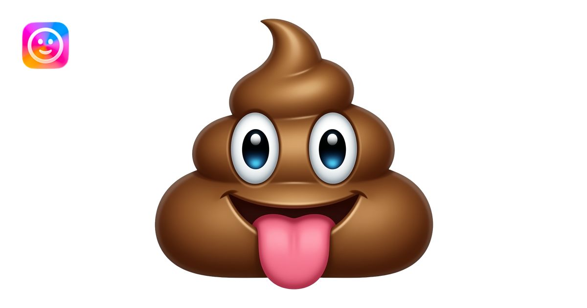 Un caca qui tire la langue emoji | AI Emoji Generator