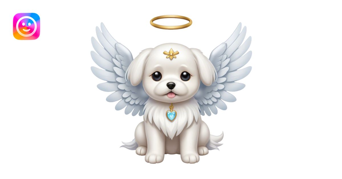 maltese dog with angel wings emoji | AI Emoji Generator