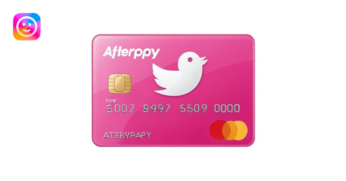 pink afterpay word on a credit card emoji | AI Emoji Generator