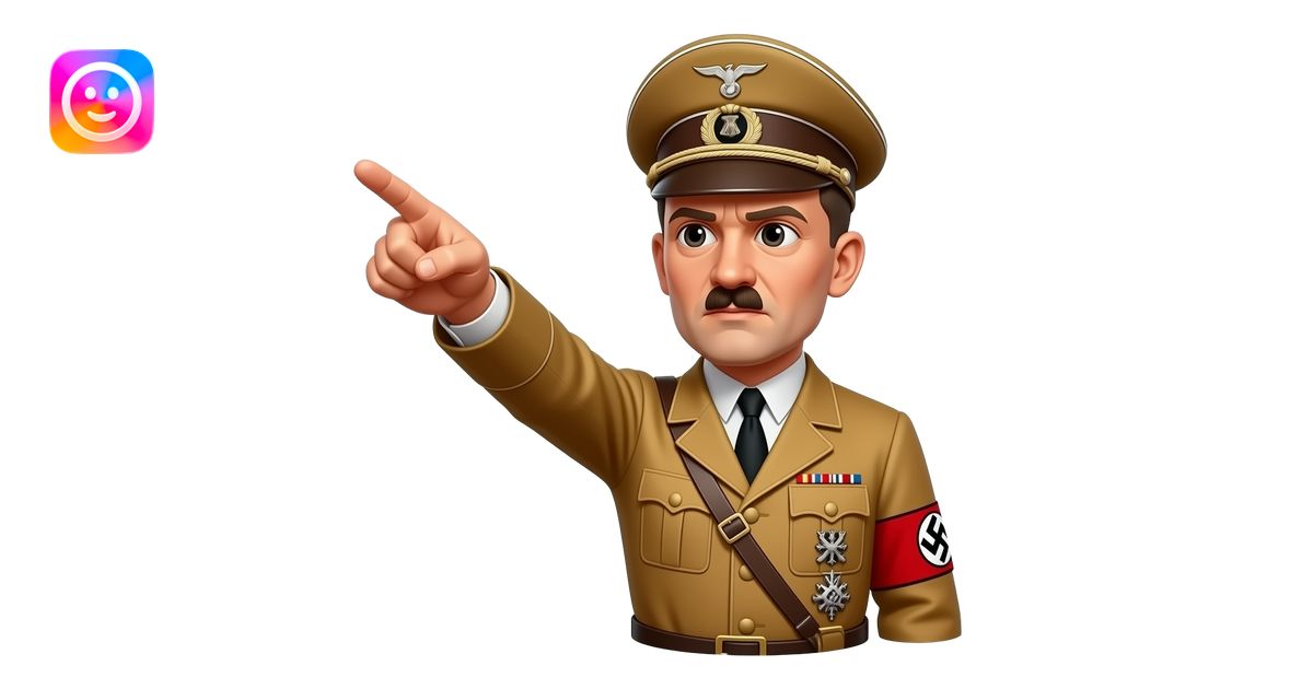 Adolf Hitler doing the Nazi salute with his arm pointing out front with ...