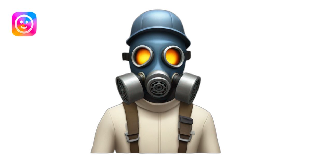 Pyro from Team fortress 2 with gas mask, confused emoji | AI Emoji ...