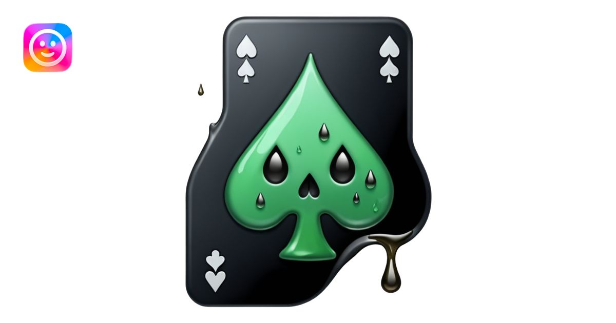 Ace of spades black very slimey drip effect. White background emoji ...