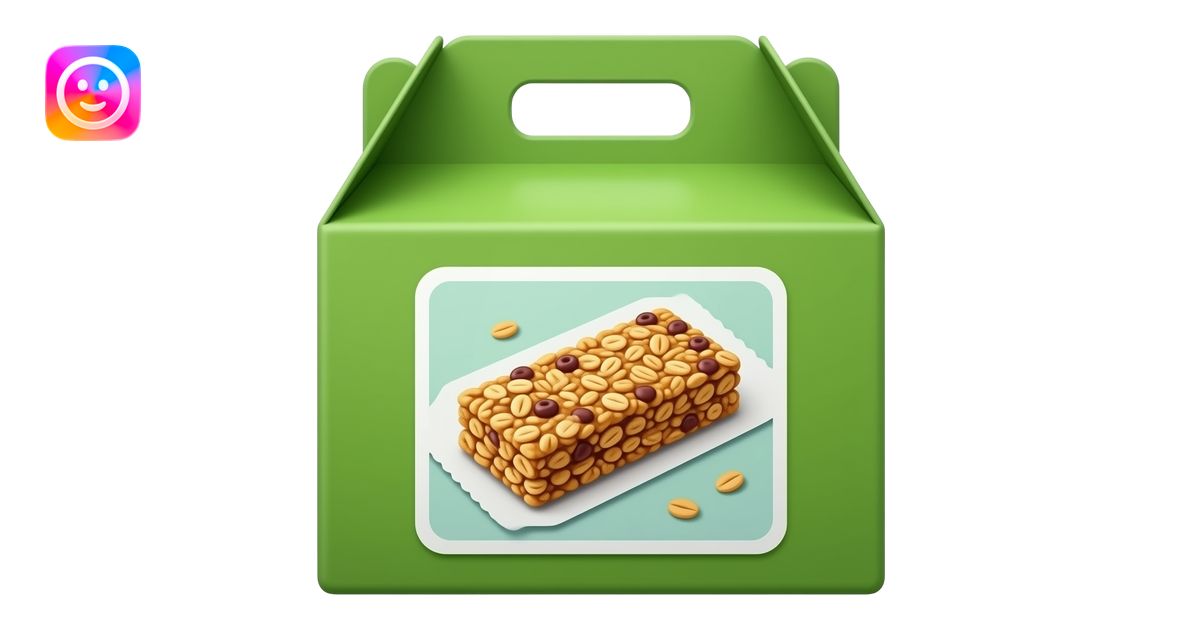 rectangular grocery store green cardboard box of heathy granola bars ...