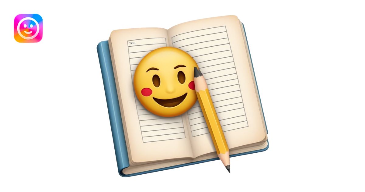 Create a detailed emoji representing the process of writing texts for ...