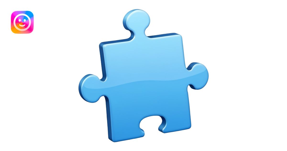 puzzle piece emoji in blue professional design for business ...