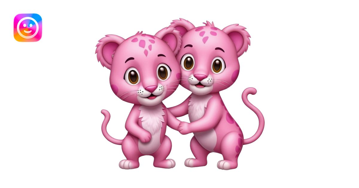 Pantera rosa con un buen amigo emoji | AI Emoji Generator