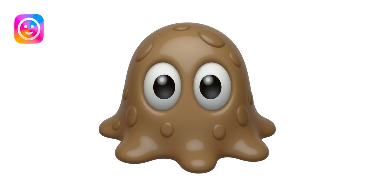 slime marrom com olhos emoji | AI Emoji Generator