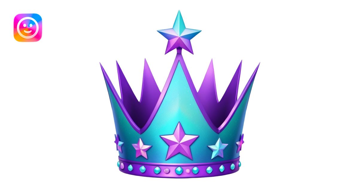 glitter Feeling purple cian crown shine star emoji | AI Emoji Generator