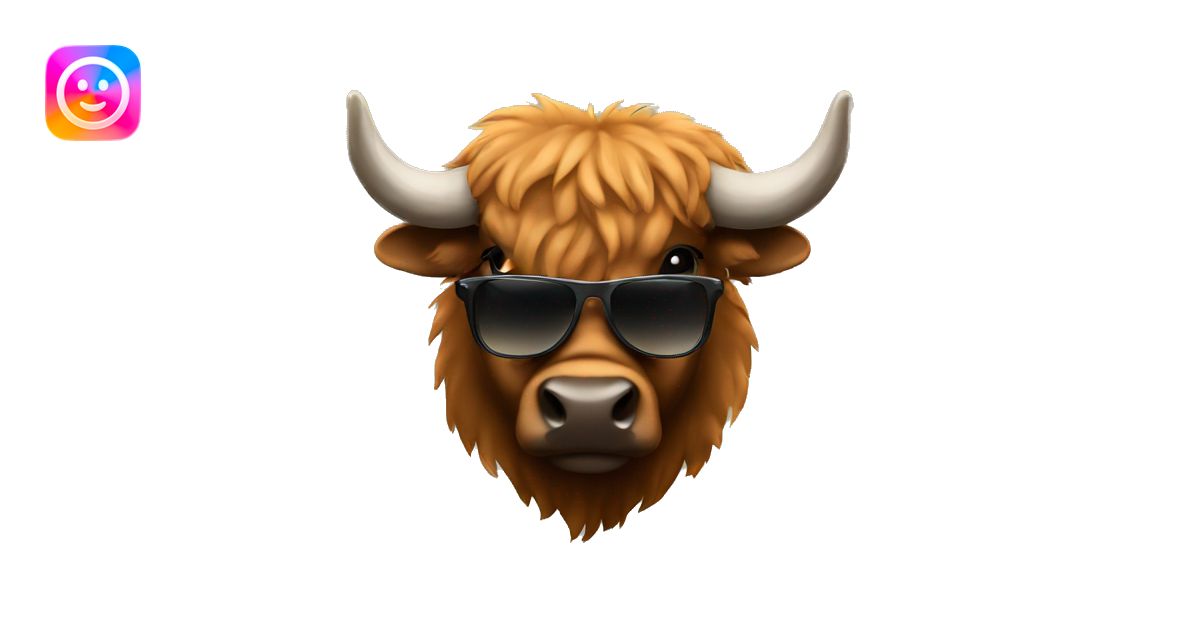 Buffalo with sunglasses emoji | AI Emoji Generator