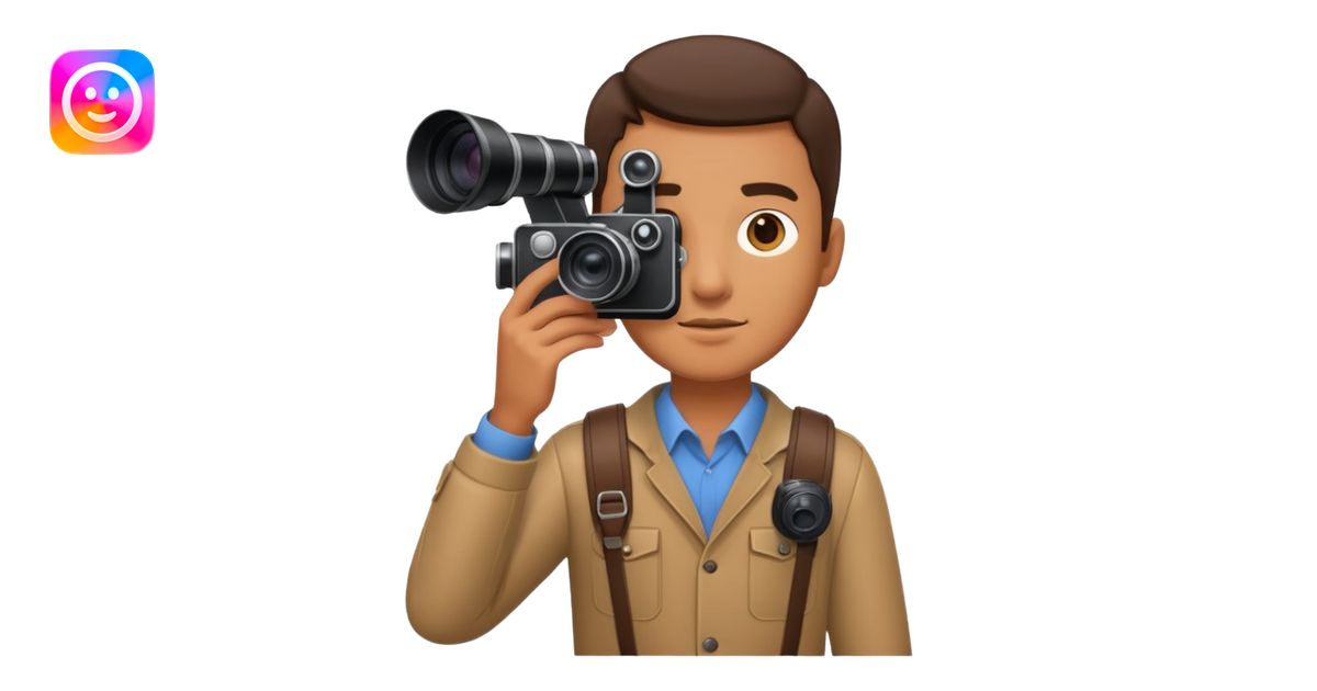man hold film Camera ,on his shoulder emoji | AI Emoji Generator