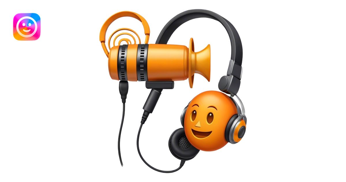 Create a dynamic and creative emoji that represents voiceover and ...