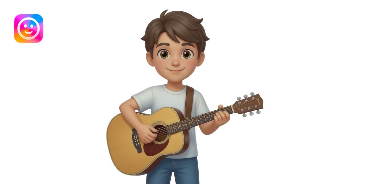 chibi anime boy plays the guitar emoji | AI Emoji Generator